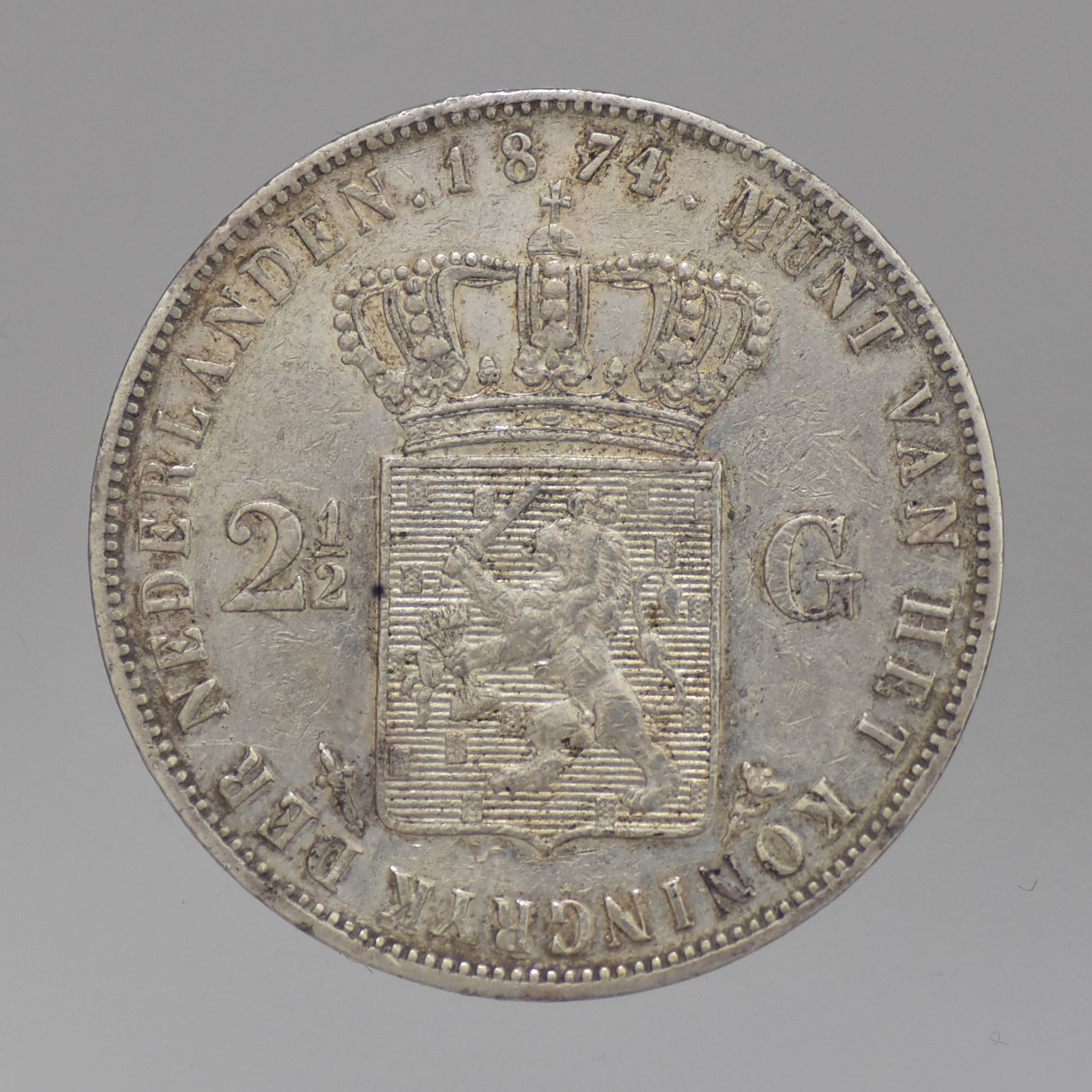 1874 Hollandia - III. Vilmos  2 1/2 Gulden
