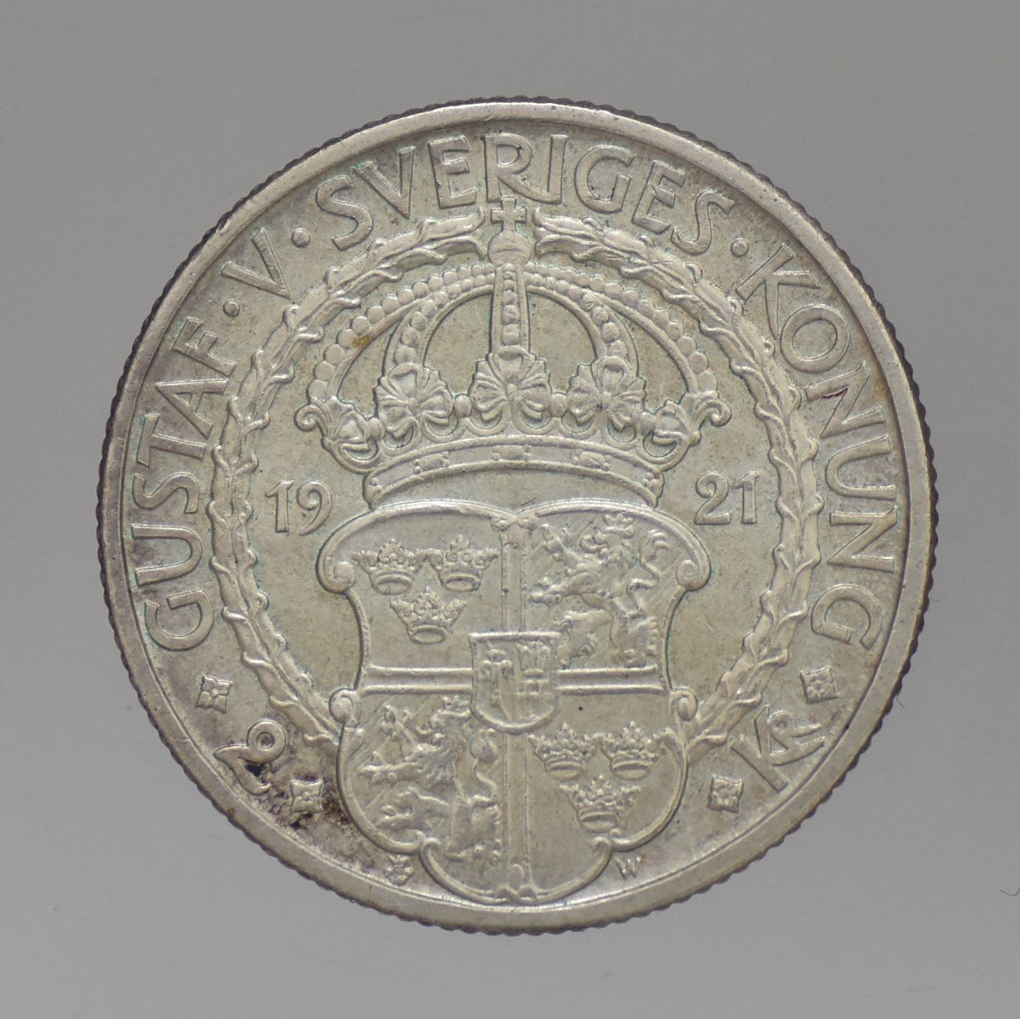 1921 Svédország - V. Gusztáv 2 korona